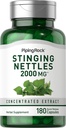 Pipeping Rock Stinging Nettle Capsules 2000 mg= 180 Pills= Extrait de feuille concentré= Supplément à base de plantes sans OGM et sans gluten