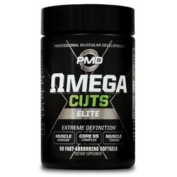 PMD Sports Omega Cuts Elite Fat Loss-Muscle Defining Formula - Acides gras oméga, MCT et CLA pour la définition et l'entretien des muscles - Keto Friendly for Women and Men - Stimulant Free (90 Softgels)