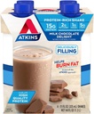 Atkins Milk Chocolate Delight Protein Shake, 15g Protein, Low Glycemic, 2g Net Carb, 1g Zucker, Keto Friendly, 4 Count