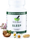 Sommeil - Supplément naturel avec L-Theanine, Ashwagandha, Magnésium, racine valériane, Melatonine - Formule de formation non habit pour rajeunir - 30 capsules