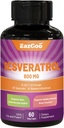 Resveratrol 600 mg, Supplément Trans-Resveratrol, Antioxydant Santé Vieillissement Soutien, 60 Capsules