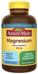 Magnésium de haute puissance de la nature 400 mg - 150 softgels liquides, (paquet de 2)