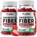 Yum-Vs - Gommies de fibre prébiotiques pour les adultes et les enfants - Supplément de fibre gommy digestionnelle 5g - Supplément de fibre prébiotique quotidien pour les femmes et les hommes - Pas de sucre ajouté Fibre alimentaire (90 comte)