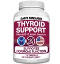 Supplément de soutien à la thyroïde avec Iodine (120 capsules) pour aider le corps à masser et à améliorer l'énergie, l'appareil cardiovasculaire, l'énergie et la préparation de focus (14 vitamines naturelles)