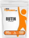 BulkSupplements.com Poudre de Rutin - de Sophora Japonica, Supplément de Rutin, Rutin 500mg - source d'antioxydants, sans soja, 500mg par portion, 1kg (2,2 lbs) (paquet de 1)