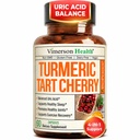 Kurkuma Ergänzung mit 10:1 Tart Cherry Extract & Celery Seed Extract - Natürliche Uric Acid Balance, Joint Health & Sleep Aid - Kurkuma mit schwarzem Pfeffer. 60 Tart Cherry Capsules