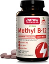 Jarrow Formulas Methyl B-12 5000 mcg - 60 Chewable Tablets, Cherry - Bioactive Vitamin B12 - Supports Energy Production, Brain Health & Metabolism - Gluten Free - 60 Servings