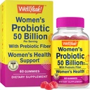 WellYeah Womens Probiotic 50 Billion Gummies 12 Strains - with Prebiotic Fiber for Digestive - Vaginal, Digestive, Immune Suport and Gut Health - Shelf Stable Probiotic Gummies - 60 Gummies