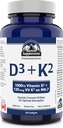 Gipfel-Ergänzungen - Vitamin D3 K2, 180 Softgels - Formuliert, um Ihnen zu helfen, gesunde Knochen, Zähne und Muskeln zu bewahren - Körper Kalzium Absorption und reduzieren Risiko von Fractures
