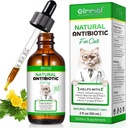 Antibiotiques pour chats, suppléments naturels antibiotiques pour chats, suppléments pour animaux de compagnie, antibiotiques pour chats soutient le soulagement de l'allergie immunitaire et des chats, multivitamine chat - 2 Fl Oz / 60ML
