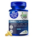 Vegan Omega 3 Supplement – Algae Omega 3 mit DHA EPA DPA – Vegan Kapseln von Algal – Fischöl Alternative – Pflanzenbasierte Algae Ölformel – Non-GMO, Carrageenan-frei, hohe Festigkeit