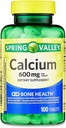 Spring Valley - Calcium 600 mg (paquet de 2) 200 comprimés enduits totaux