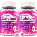 Citrate de calcium sans sucre Gommies 1000mg w/Vitamine D3 K2, Magnésium, zinc, Boron, Manganèse, Cuivre pour os, Muscle & Immune, Ultimate Absorption Supplément de calcium pour les femmes et les hommes - Vegan, 120 Cts