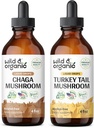 Wild & Organic Chaga Mushroom Tinkture 4 fl oz & Türkei Tail Pilz Tinktur 4 fl oz