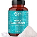 Love You Triple Magnesium Complex – 300mg pro Servierung, Premium Magnesium Glycinat, Citrate & Malate – Hohe Absorption für Muskel-, Nerven- und Schlafunterstützung, 90 Veggie Kapseln – Made in USA