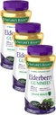 Nature's Bounty Elderberry Gummies, Nahrungsergänzung, Unterstützt Immungesundheit, Enthält Vitamin A, C, D, E und Zink, 100 mg, 70 Gummies (Pack von 3)