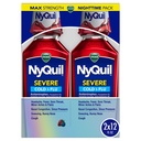 Vicks NyQuil SEVERE Médecine du rhume, de la grippe et de la congestion, 2x12 fl oz Twin Pack, Arôme de baie, Force maximale, Relief nocturne