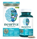 NEURIVA Plus Brain Supplements for Memory and Focus, Clinically Tested Nootropics Neurofactor and Phosphatidylserine, with Vitamin B12, Vitamin B6 and Folic Acid, 30 Count Capsules