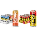 C4 Energy & Smart Energy Drinks Variety Pack, Sucre Free Pre Workout Performance Drink & C4 Energy Drink, Skittles, Sucre Carboné Free Pre Workout Performance Drink