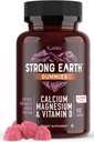 YUM-V'S Forte Terre Calcium, Magnésium, Gummées Vitamine D3, Gummées Vitamine, Supplément Calcium pour une santé osseuse forte pour les femmes et les hommes - Certifié Kosher (90 comte)