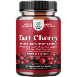 Capsules d'extrait de tart cerise avancées - Extra Strength 750mg par portion équivalente Capsules de tart cerises Nettoyant Uric Acid et supplément de soutien articulaire - Supplément de récupération musculaire 120 Compte