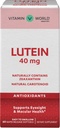 Vitamine Lutéine mondiale 40mg 60 softgels à libération rapide, Santé oculaire, Vision, Antioxydant