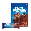 Barres de protéines pures, haute protéine, collations nutritives pour soutenir l'énergie, faible sucre, sans gluten, chocolat Deluxe, 1,76 oz, paquet de 4