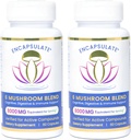 ENCAPSULATE 6 Mélange de champignons – Reishi, Chaga, Turkey Tail, Cordyceps, Lion, Mane & Shiitake 8:1 Extrait de champignons – Supplément de champignons nootropes et adaptogènes pour Gut, Cerveau et Immunissance - 120 capsules