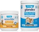 Vetnique Labs Glandex Anal Gland Support Chews Peanut Butter 120 Ct und Seniorbliss All-in-1 Chews 60 Ct Bundle Peanut Butter, Hickory Chicken, Probiotic for Dogs and Cats, Glucosamine, Multivitamin