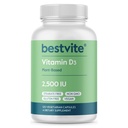 BESTVITE Vegan Vitamin D3 2500 IU (120 Vegetarian Capsules) - No Stearates - Vegan - Non GMO - Gluten Free