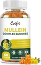 Catfit Mullein Gummies für Lunge – Mullein Leaf Extract mit Quercetin, Elderberry für Respiratory & Immune Support,Lung Health & Breath, Vegan, Ananas Flavor, 60 Gummis