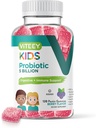 Gummées probiotiques Viteey pour enfants - 5 milliards d'UFC - Probiotiques Protection contre la constipation des enfants, Immune naturelle et soutien à la santé digestive - Végétarien, sans gélatine, sans OGM - Gummy aromatisé aux baies savoureux