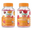 Calcium vital avec Vitamine D Kids + Calcium Magnésium & Zinc Kids, Gummies Bundle - Grande dégustation, supplément de vitamine, sans gluten, sans OGM, gummy à croquer