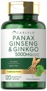 Carlyle Panax Ginseng & Ginkgo 5000mg.120 Capsules végétariennes.
