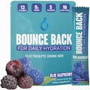 Rebondir l'hydratation quotidienne - 13 vitamines essentielles, sachets d'électrolyte de sucre zéro - 5 calories, biologique - Keto et intermittente Friendly.