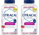 CITRACAL Supplément de calcium Gummies, Calcium à croquer avec vitamine D3, soutient la santé des os, Calcium Chews pour les 12 ans et plus, Flaveur de framboise naturelle, 60 comte (paquet de 2)