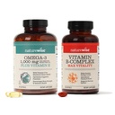 NatureWise 1000mg Omega 3 600mg EPA 400mg DHA mit Vitamin E 180ct & Vitamin B Complex für Frauen und Männer 150 Softgels[5-Month Supply]