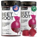 Betteraves pour haute pression de sang 120 Pcs (2 Pack) - Nourriture de racine de betterave avec poudre de jus de grenade - Gommies à oxyde nitrique pour l'énergie, Cardio Health - Supplément de gommy pour les hommes et les femmes - Sans sucre