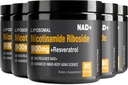 Supplément NAD - NAD+ avec nicotinamide Riboside (NR) et resvératrol Quercetin 900mg Pure Organic NAD Plus pour la réparation cellulaire Vieillissement sain Fonction cérébrale, 80 Capsules (paquet de 5)