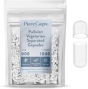 PureCaps USA - Capsules Végétariennes Végétariennes vides Pullulan Pill Taille 000.000 1000 Pills séparés.