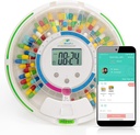 EziMedPil Bluetooth Pill Dispenser w/Audio & Visual & App Alerts, up to 9 Alarms/Day, 9 Dosage Templates, 28-Day Medication Dispenser w/Key for Prescriptions, Vitamins & More, Clear Lid