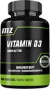 Vitamine D3 2000 UI dans un comprimé - 180 comprimés - dure pour 720 portions - soutient l'équilibre calcique et la santé des os - supplément alimentaire par MZ