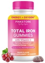 Pink Stork Prenatal Iron Supplement Gummis für Damen - 20 mg mit Vitamin C - Grape Chewable for Deficiency, Energy, & Blood Builder - 60 Gummy Chews