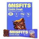 Misfits Vegan Protein Bars, Cookie Dough - Aktualisierte Rezept | Plant Based, Low Sugar & Carb, High Fiber Snacks | Pack von 15