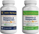 VITASUPPORTMD - Vein and Lymphatic Formula Bundle, Diosmin Hesperidin 1000 mg, 2x60 Capsules, MPFF Complex for Circulation, Lymphatic and Vein Support