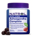 Natrol Ashwagandha Complete Gummy, 3-en-1 support de stress quotidien, soutient une meilleure humeur, réduit le stress occasionnel et la fatigue, 30 Gummies, jusqu'à un approvisionnement de 15 jours