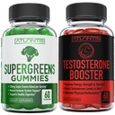 Atlantis Nutrition Supergreens 60 Gummies + Booster de testostérone 2-pack (120 Gummies)