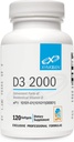 XYMOGEN D3 2000 - Biodisponible Vitamine D3 2000 UI (50 mcg) - Supplément Vitamine D haute résistance pour le soutien aux os immunitaires et à la santé cardiaque - 120 Softgels