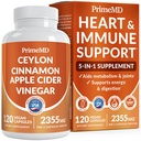 5-in-1 Ceylon Cinnamon Capsules 2355mg - Ceylon Cinnamon und Apfelessig mit Turmeric, Panax Ginseng, Cinnamon und Bioperine, 120 ct