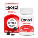 Feosol Original Eisen Ergänzung Tabletten, Non-heme, 325mg Eisensulfat (65mg Elemental Iron) pro Eisen Pille, 1 pro Tag, 120ct, 4 Monate Versorgung, für Energie und Immunsystem Unterstützung, Made in USA